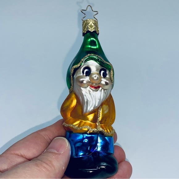 Authentic Star-Topped Inge-Glas German Made Christmas Ornament Dwarf - Picture 5 of 5